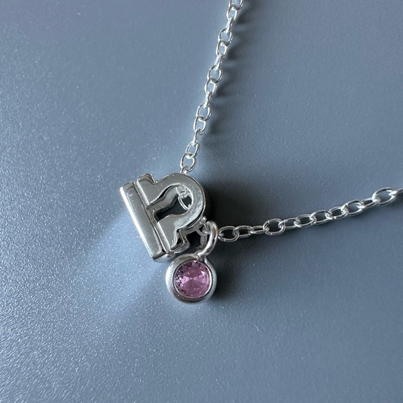 Sterling Silver Pink Quartz Libra Necklace - Picture 8 of 13